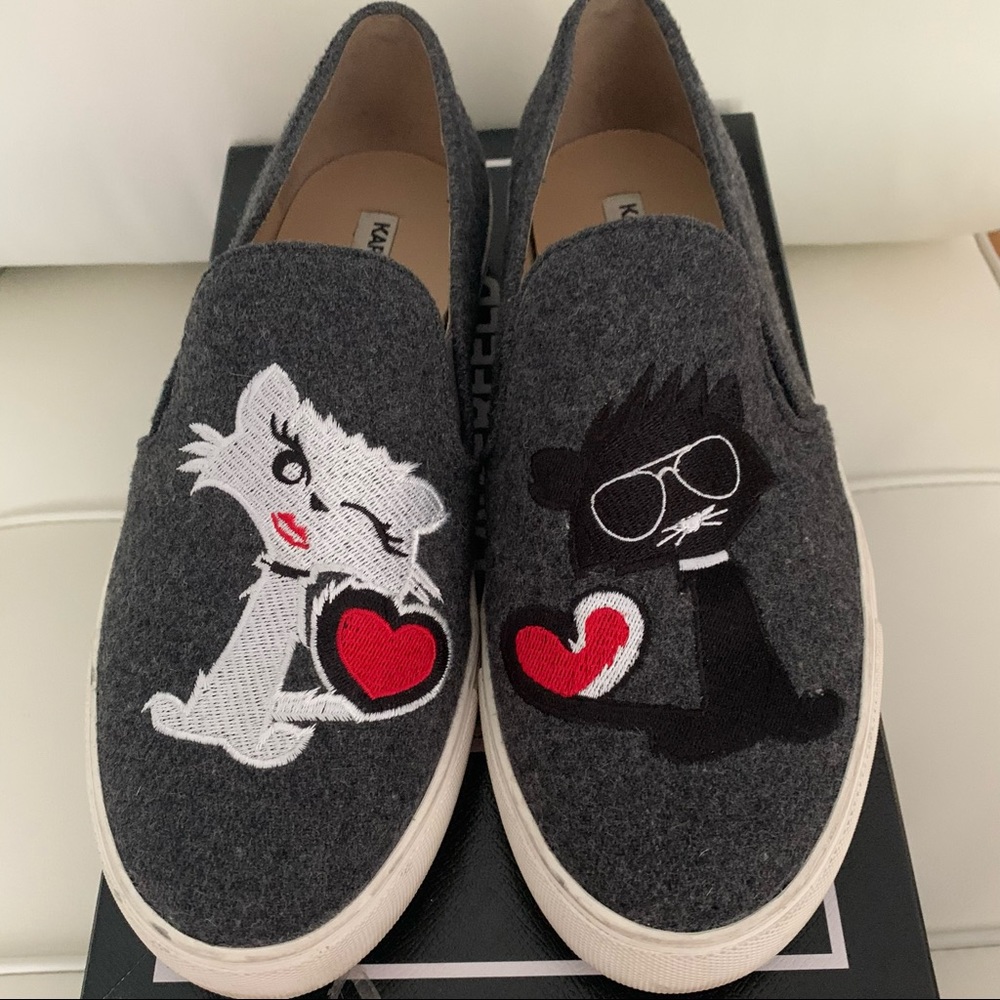 Karl Lagerfeld Feline Sneakers - Grey Size 8.5  US
